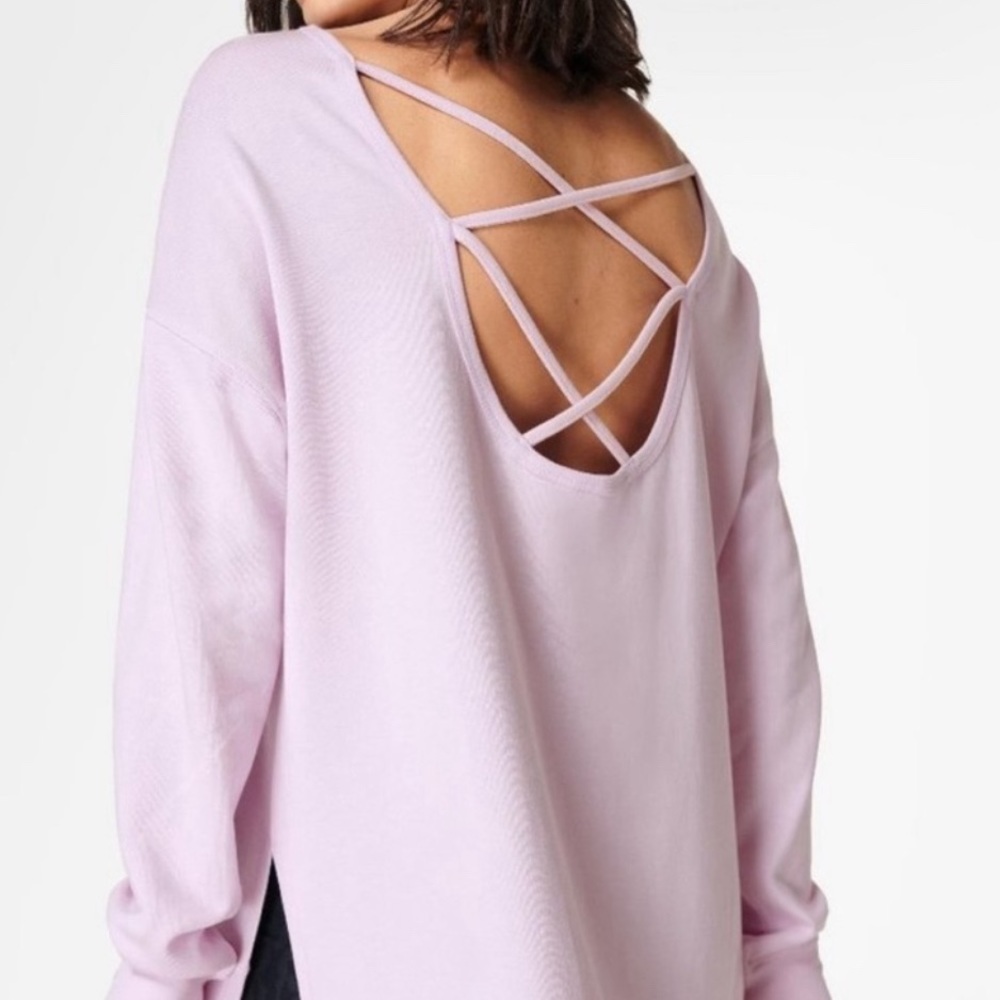 Sweaty Betty Organic After Class Cross Back Sweatshirt Mist-flower Purple